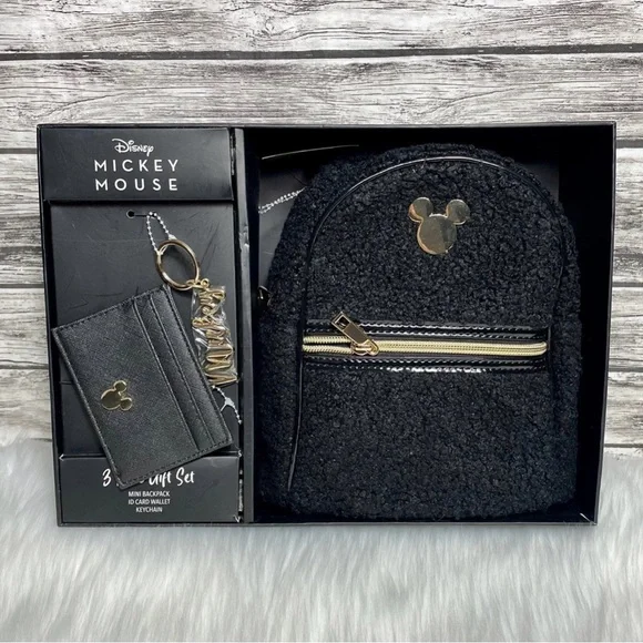 Disney | Bags | Black Mickey Mouse Backpack Wallet Keychain  display picture 2
